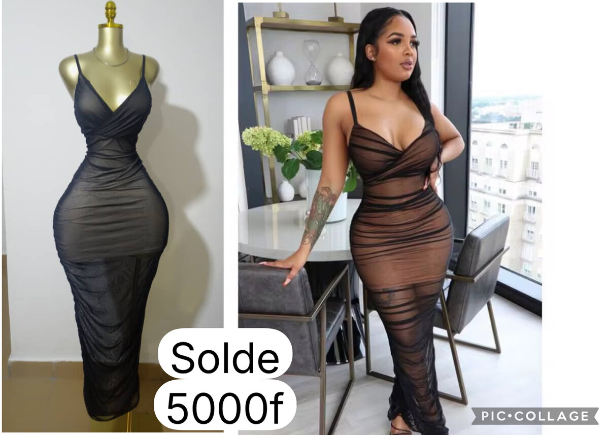 Robe Longue Noire Transparente