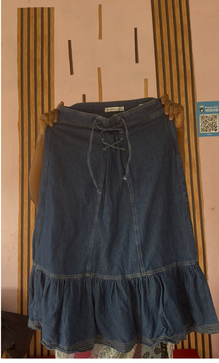 Jupe en jean à volants friperi