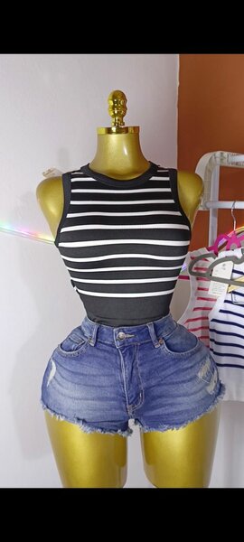 Débardeur rayé en coton