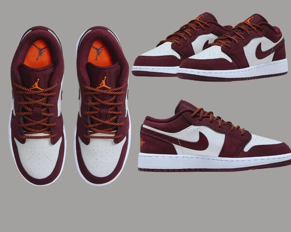 Baskets en cuir bordeaux