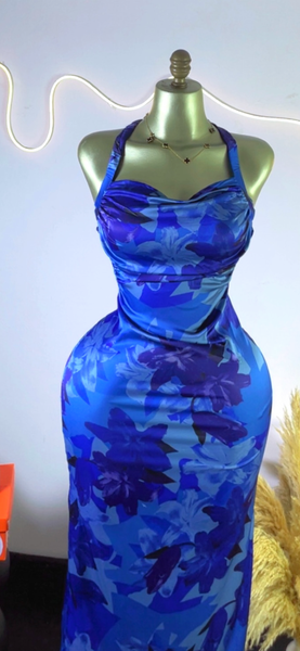 Robe Bleu Dos Nu Élégante