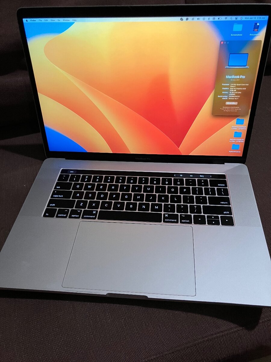 2017 Apple MacBook Pro with 15 inch display