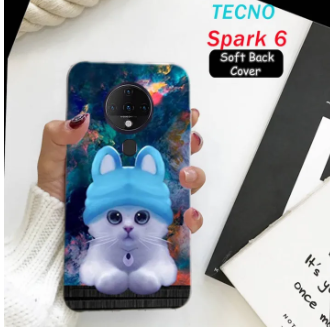 Tecno Spark 6 Case Cover - Cat - Soft Case Cover
