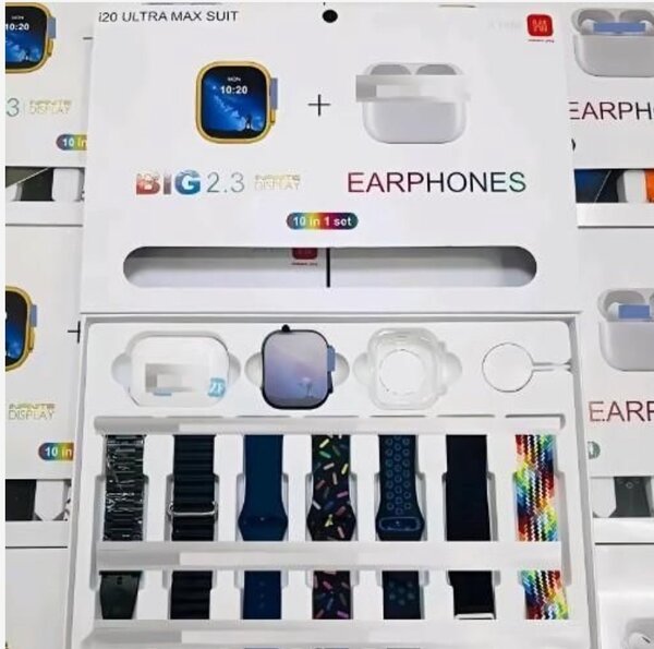 i20 ultra Max 10 in 1 set, Smartwatch+ Air pod pro2 With Wat