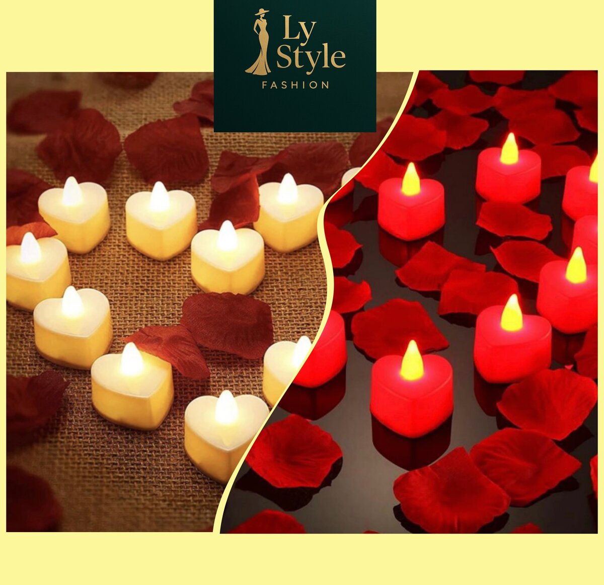 Bougies LED en forme de cœur