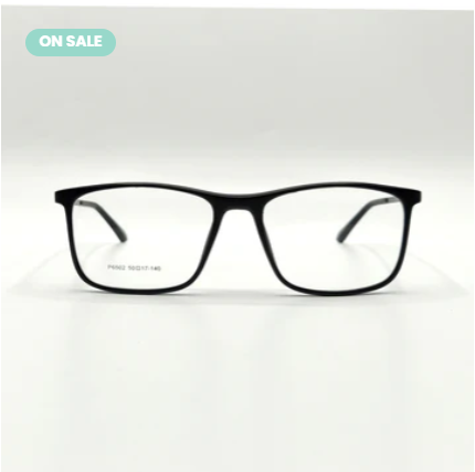 Black Matte Square Metal Spring Side Unisex Frame