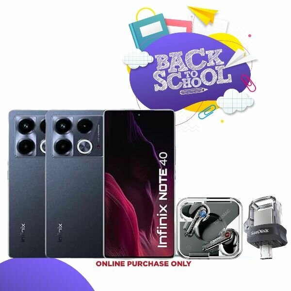 Infinix Note 40 256/8gb +Tonemac Tws Earphone  and Pendrive