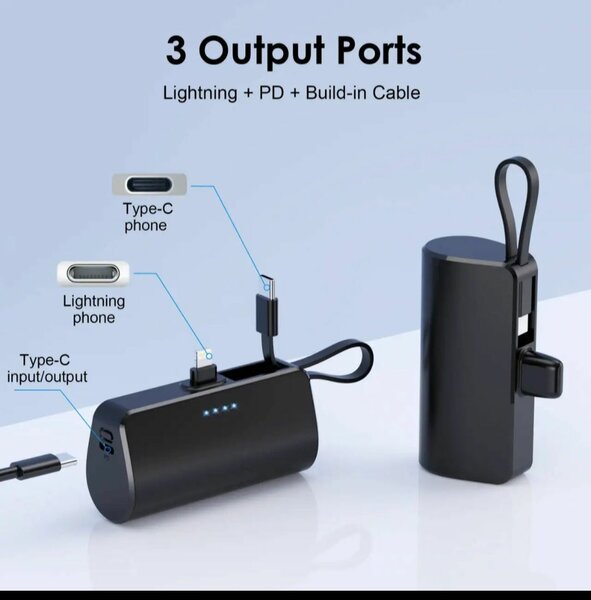Chargeur portable 3 en 1 compact