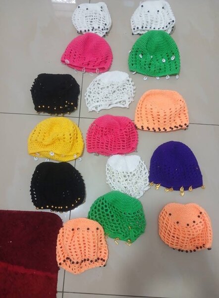 Chapeaux Crochet Colorés Perlés