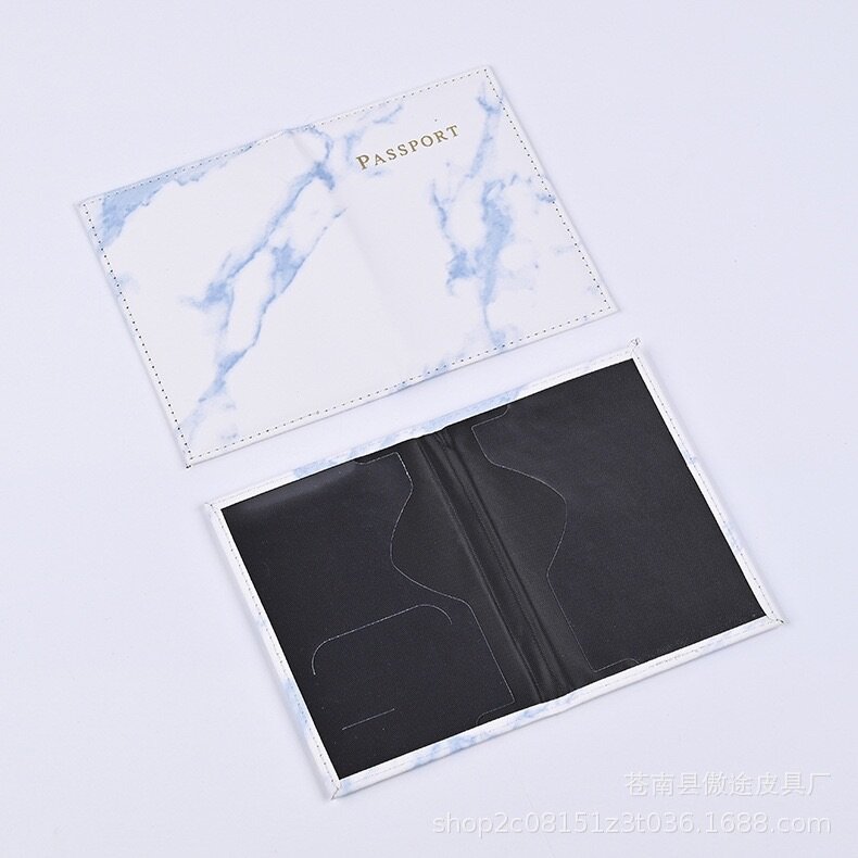 Étui passeport Marbre Bleu