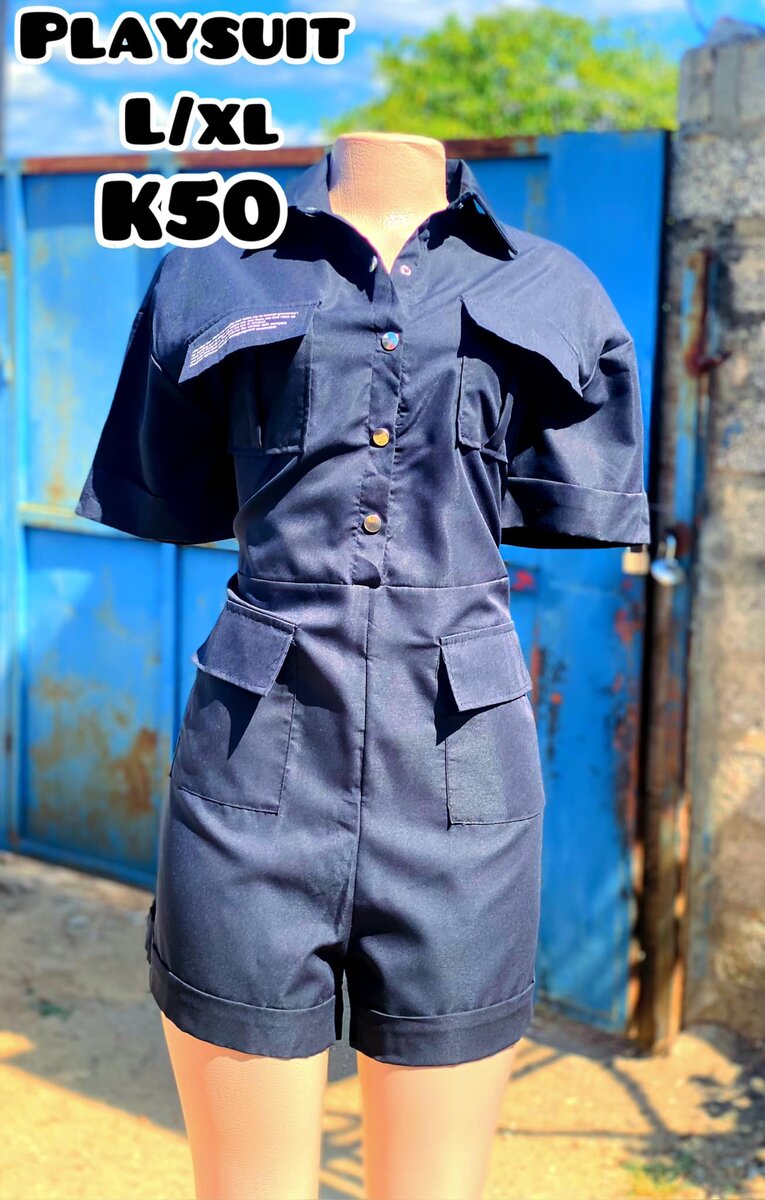 women's blue jumpsuit l/xl