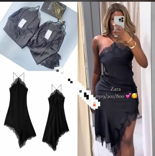 Robe nuisette satin dentelle