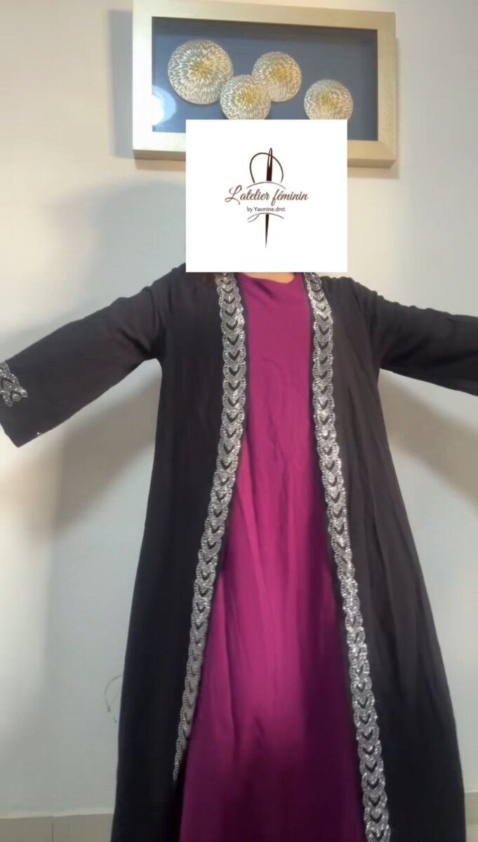 Boubou abaya 3 pcs ( avec grand foulard )