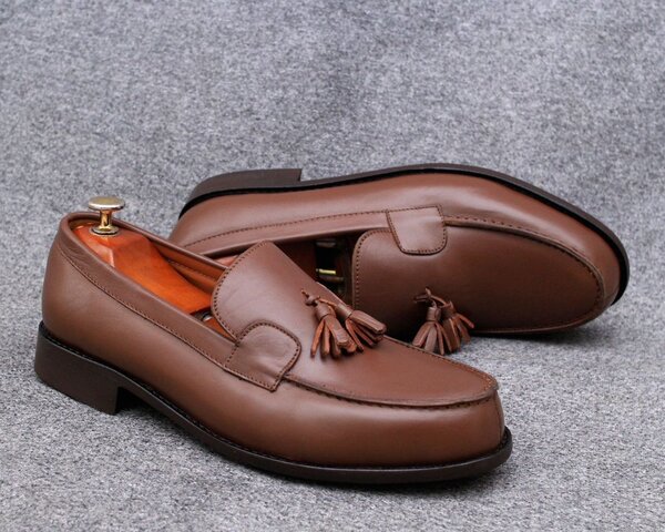 Mocassins en cuir marron