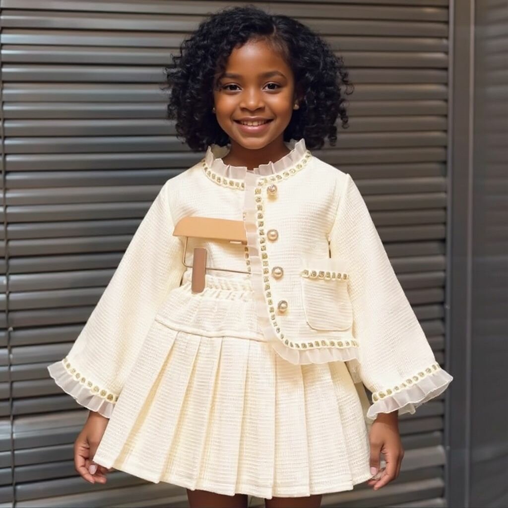 Ensemble élégant fille crème