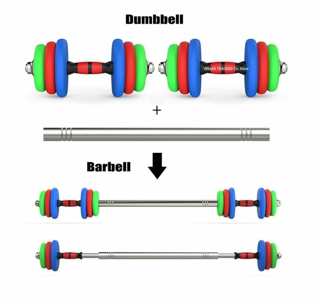 15KG ADJUSTABLE DUMBBELLS QUICK CONVERSION COLOURFUL WEIGHTS