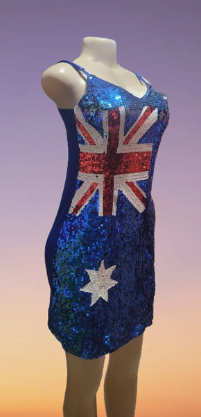 Robe à paillettes drapeau australien