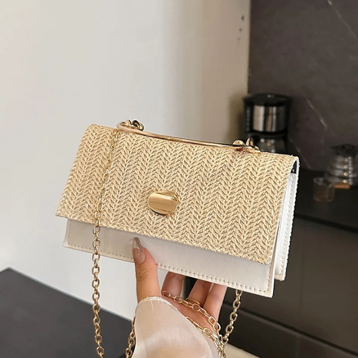 Sac à bandoulière en paille tissé