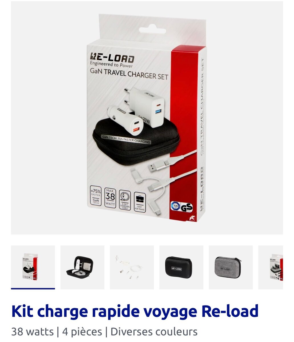 Chargeur Voyage Rapide Re-load