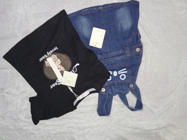 T-shirt noir ours mignon