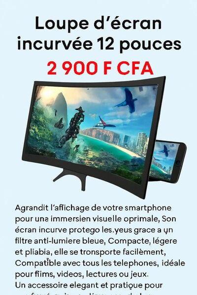 Loupe d'écran incurvée 12 pouces