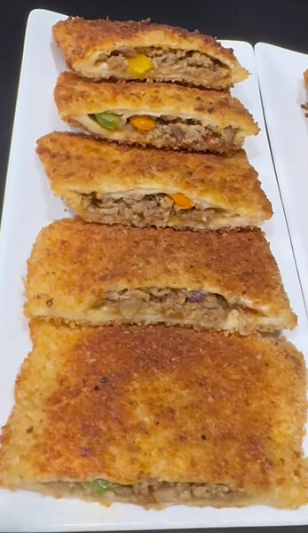 Mie de pain Farcies Frites