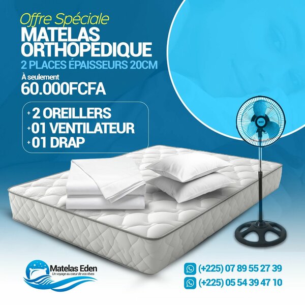 Matelas Orthopédique 2 Places