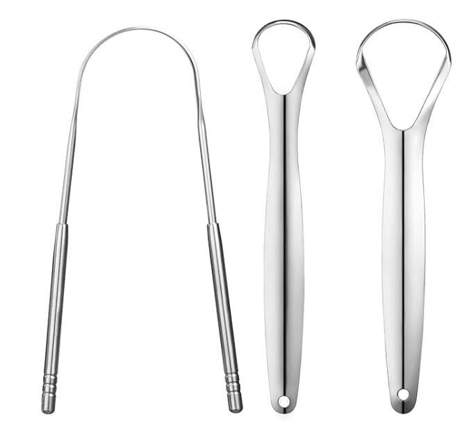 3 in 1 metal tongue scrapers