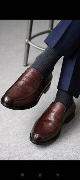 Mocassins homme marron foncé cuir