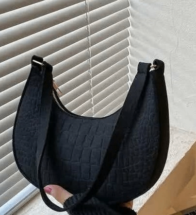 Sac à main demi-lune noir