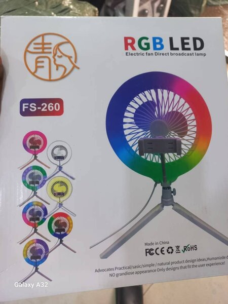 Electric Fan RGB Table Ring Light