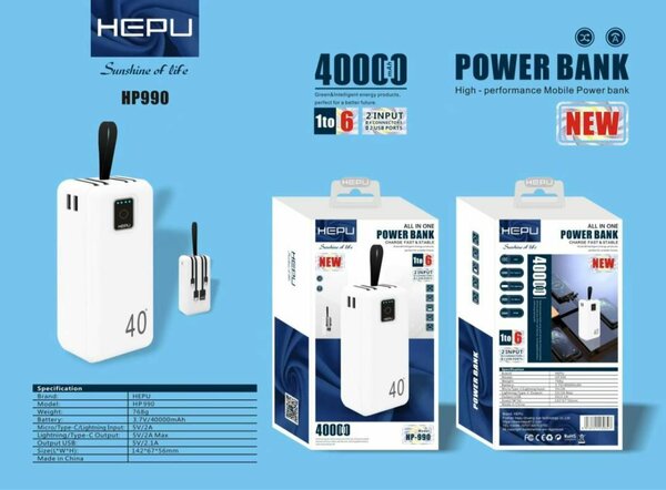 Chargeur Power Bank HEPU 4000mAh