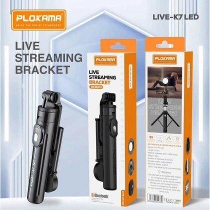 Plokama K7 LED Tripod 3-in-1 Selfie Stick - 105cm