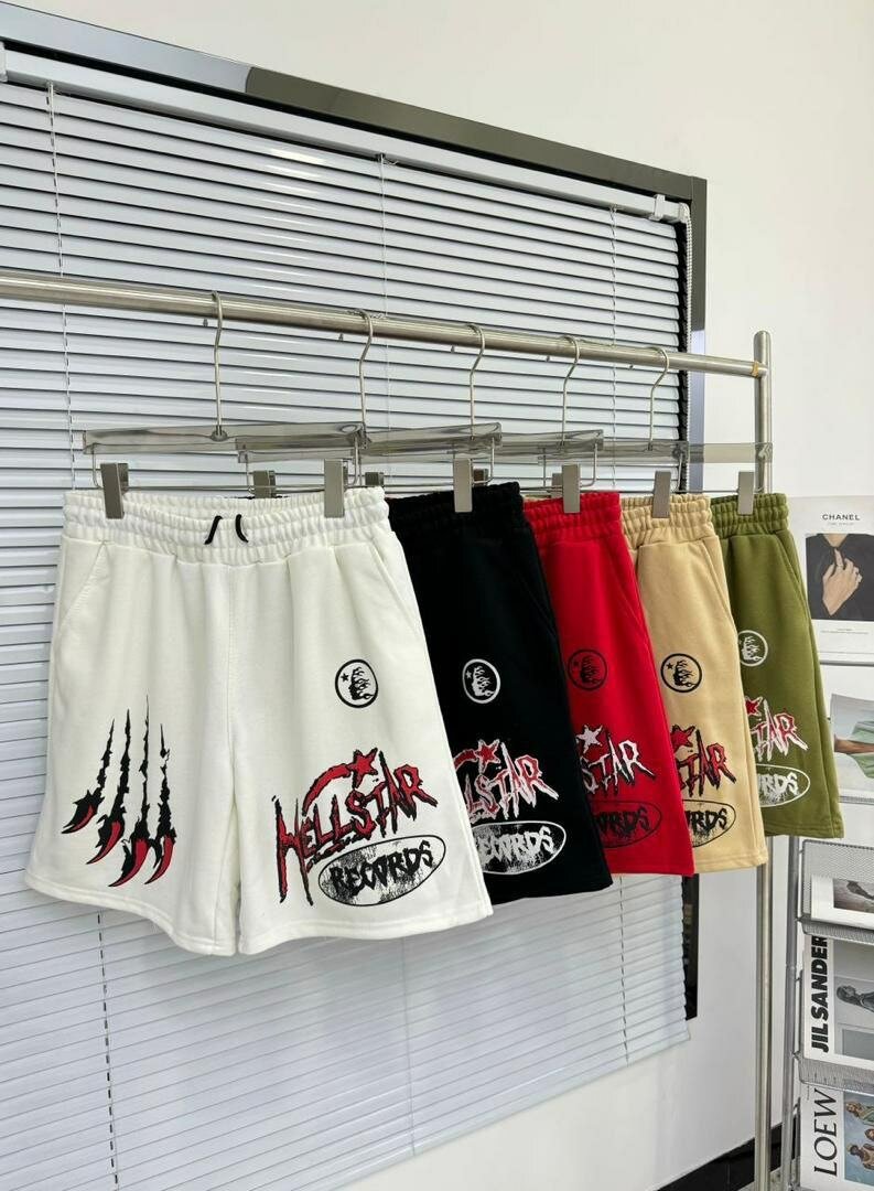 Cotton branded shorts