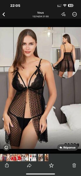 Nuisette en dentelle glamour