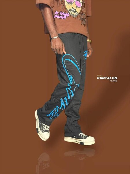 Pantalon Flare Streetwear Coloré