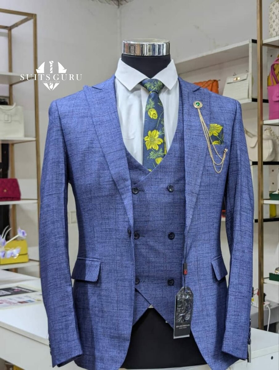 Elegant men's suit blue