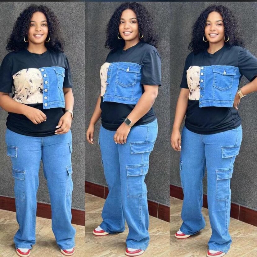 Ensemble cargo teeshirt blanc