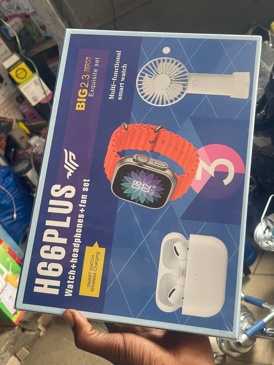 Kit 3-en-1 montre, écouteurs, ventilateur