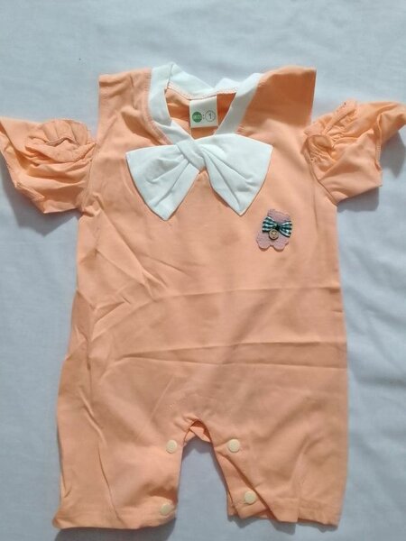 Barboteuse longue saumon pour fillette