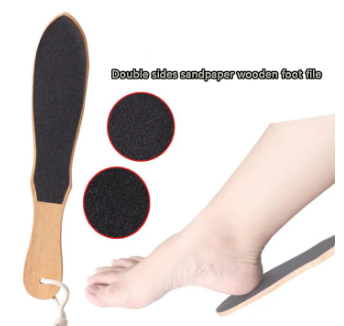 Foot Filer Wood Handle | Dual Sided Coarse Wooden Foot Scraper Hard & Dead Skin Callus Remover | Pedicure Foot Scrubber