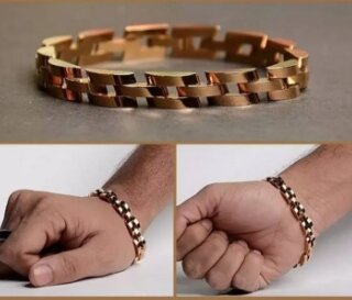 Stylish stainless steel gold hand chain for men and boys