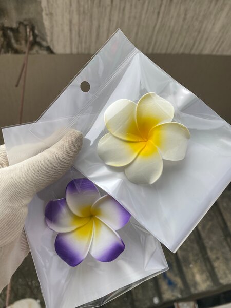 Artificial Plumeria Hair Clips