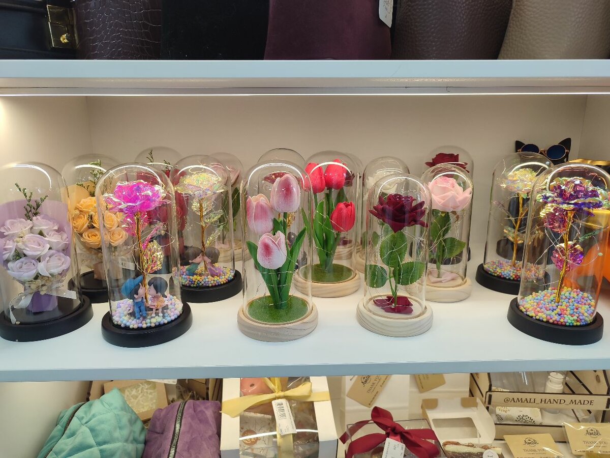 Светильник Роза под стеклянным куполом