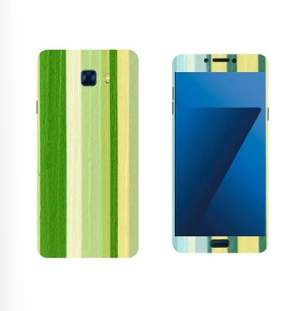 Samsung Galaxy C7 Pro Green Stripped Wooden Texture Mobile Skin