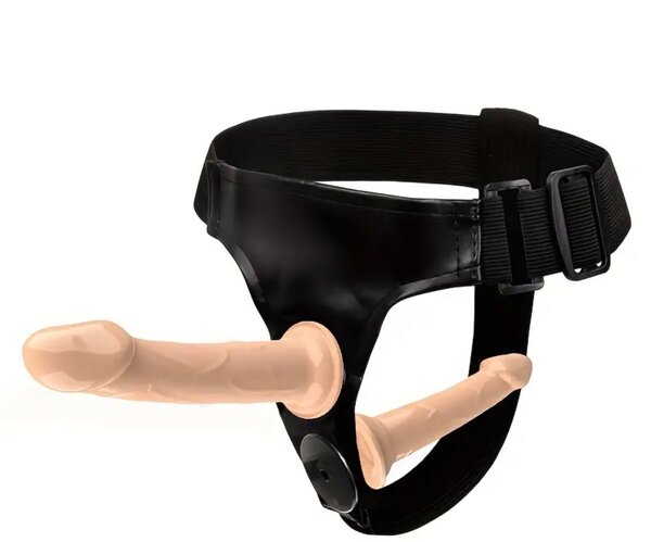 Harnais double gode réaliste