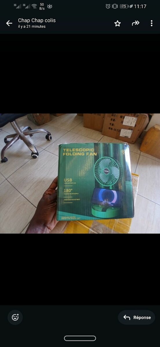 Ventilateur pliant télescopique USB