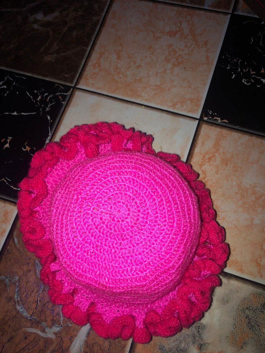 Crochet raffle hat