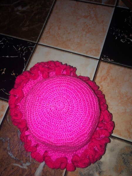 Crochet raffle hat