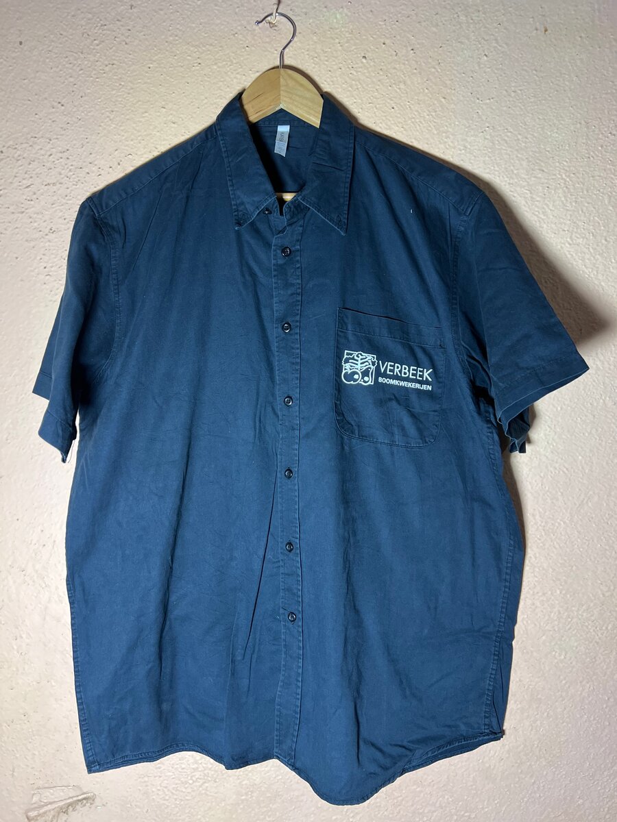Chemise bleue à manches courtes homme